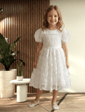 whisperingpoppers summer frocks ivory  soft net with lawn iner linning fancy frock for  girl age 3 to8 year ivory  soft net with lawn iner linning fancy frock for  girl age 3 to8 year