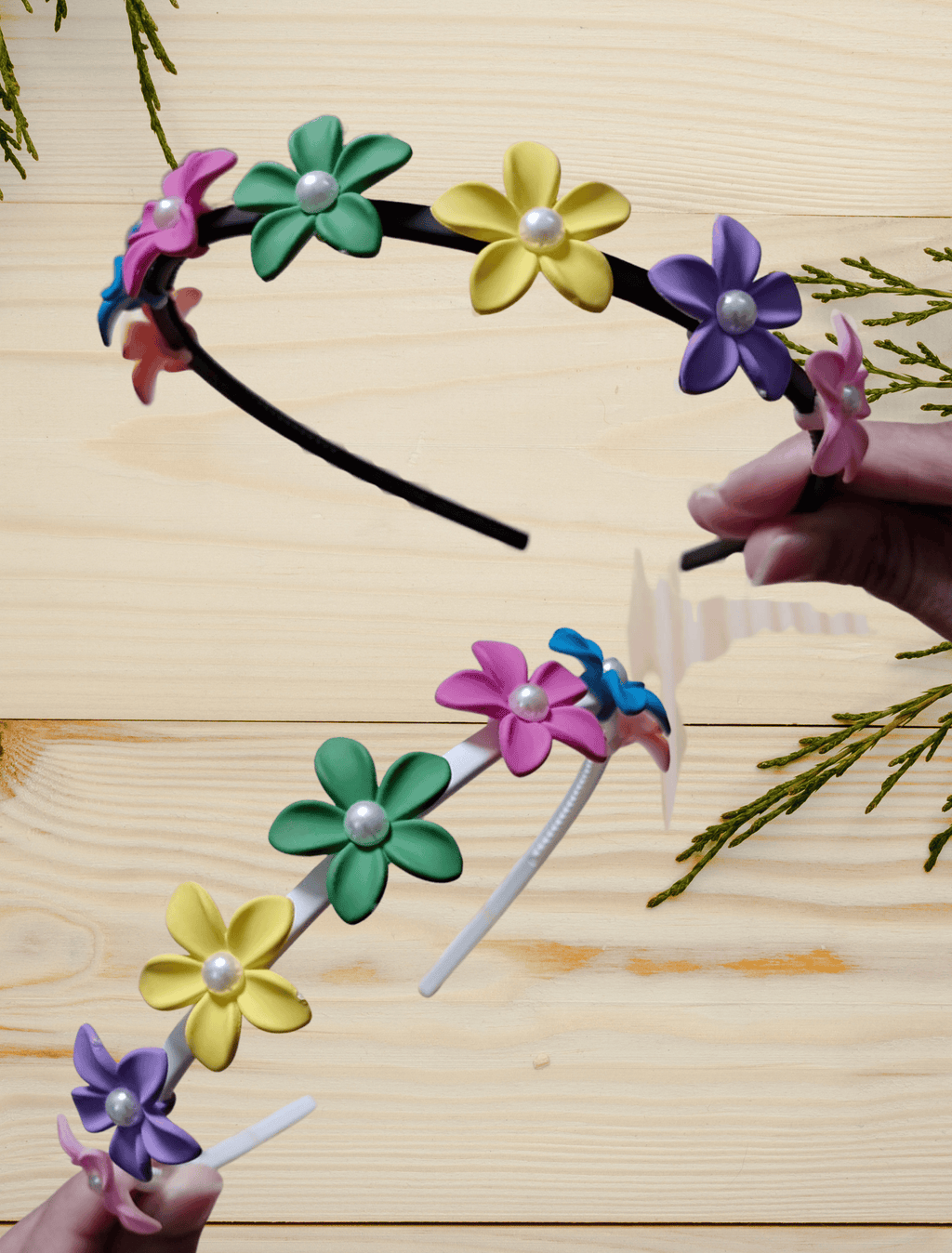 whisperingpoppers hair band Korean Style  Hairband/Haircatch (Multicolour flower shapes in pastel colours) Korean Style  Hairband/Haircatch (Multicolour flower shapes in pastel colours)