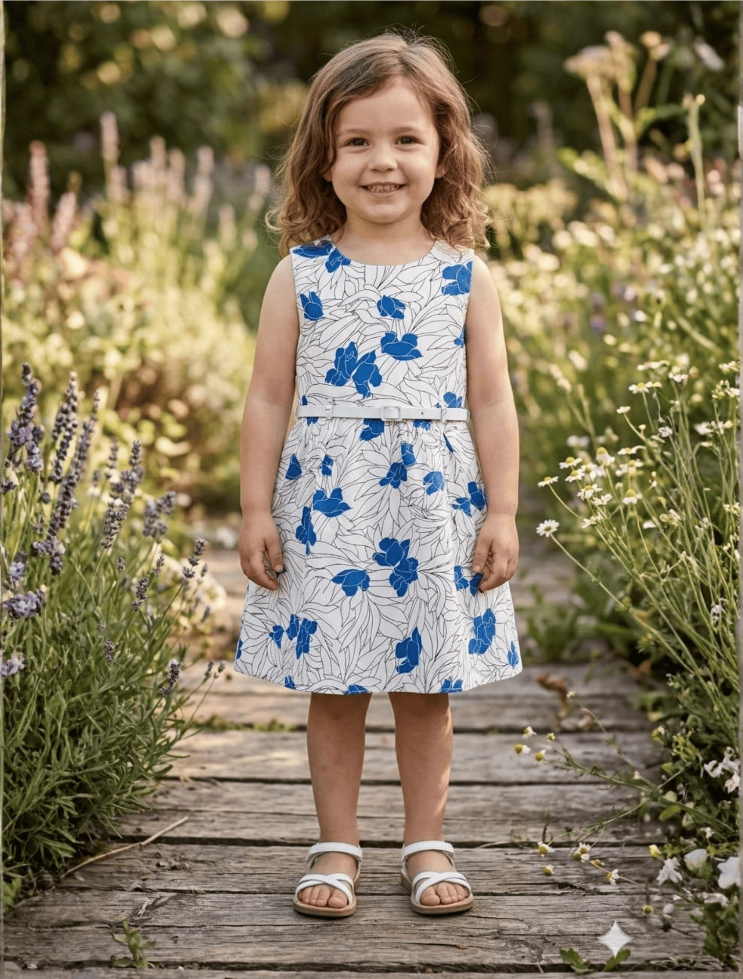 whisperingpoppers summer frocks Floral Cotton Frock with Belt — Vintage Style Girls 1y to 6 Years Floral Cotton Frock with Belt — Vintage Style Girls 1y to 6 Years