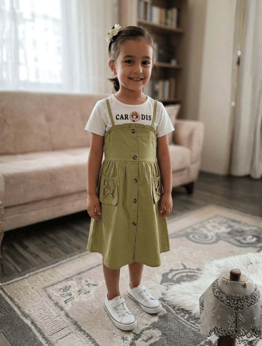 whisperingpoppers summer frocks T-shirt+pinrfore syle frock - girl age 1-6y T-shirt+pinrfore syle frock - girl age 1-6y