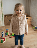 whisperingpoppers Faux Fur Sleeveless Jacket for Girls 2 to 5 year Faux Fur Sleeveless Jacket for Girls 2 to 5 year
