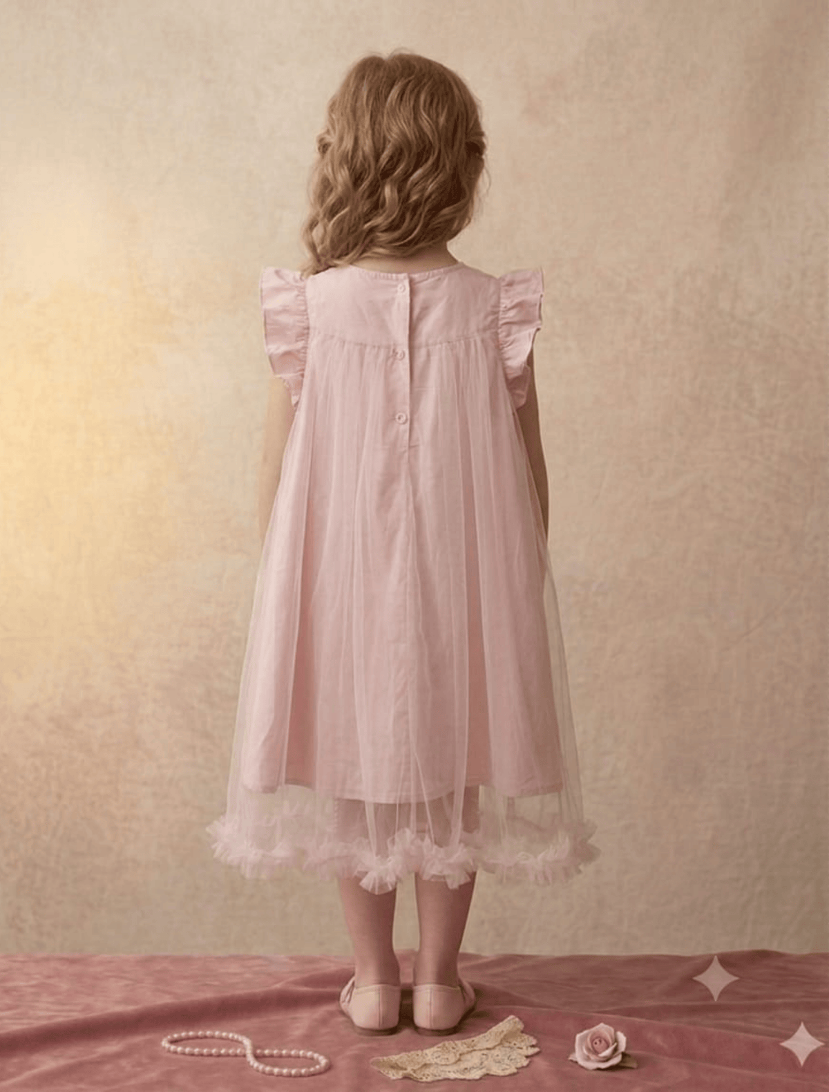 tea party dress for girls Blush Teapink Tulle Bow age 4-7year BRIDAL-GOWN — a fully styled Black Prom Dresses in Color:Muted Satin French Blue
