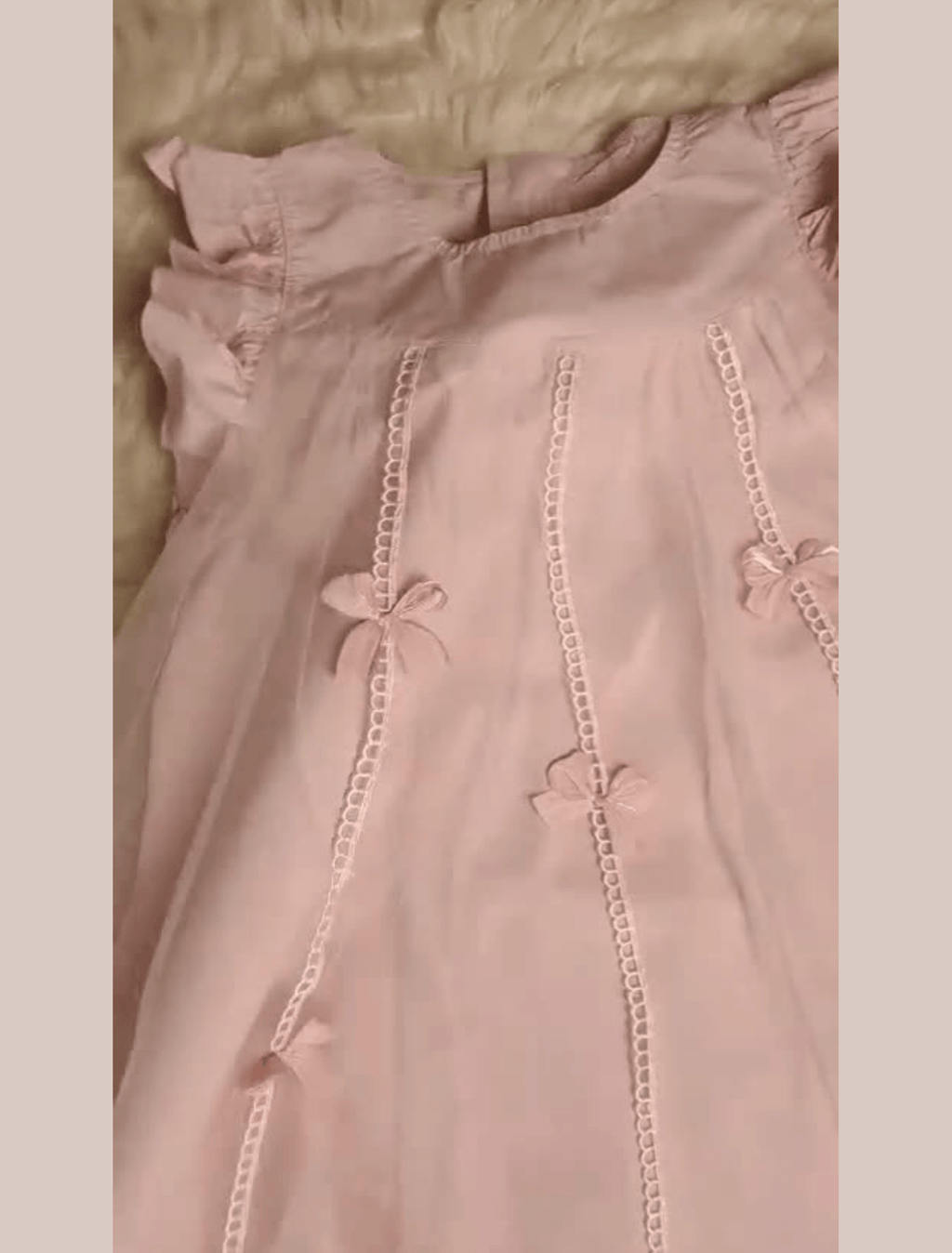 whisperingpoppers summer frocks Blush Teapink Tulle Bow Party Dress Girls age 4-7year. soft net fabric with bow and lace details .closeup view to show bows and lace details. summer seson of pakistan .brthday .parties and ceremonies