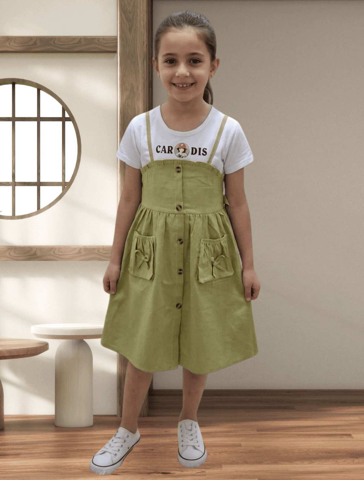 whisperingpoppers summer frocks T-shirt+pinrfore syle frock - girl age 2-6year.imported cotton fabric.modren style,girl showing front side of the frock .beautiful stye for every pakistani event .perfect to wear on tours in any country.modest fashion.for birthdays,trips ,tours,get to gathers and lunch and dinner.long frock