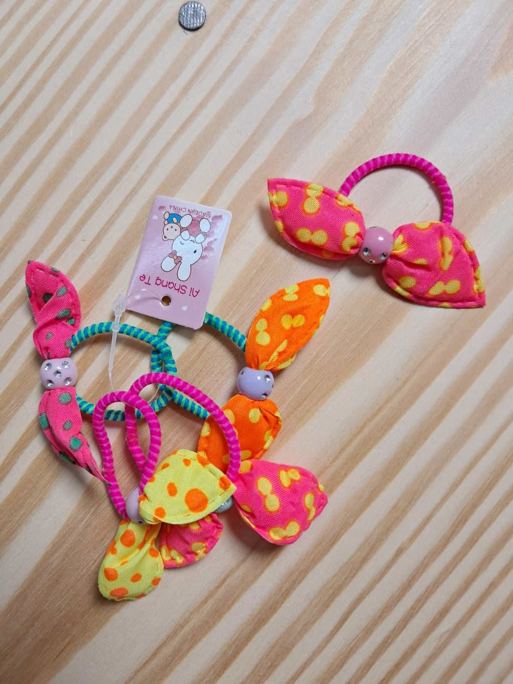 whisperingpoppers hair pins Rabbit Ear Shape Multicolor Rubberband (4 rubberbands per set) Rabbit Ear Shape Multicolor Rubberband (4 rubberbands per set)